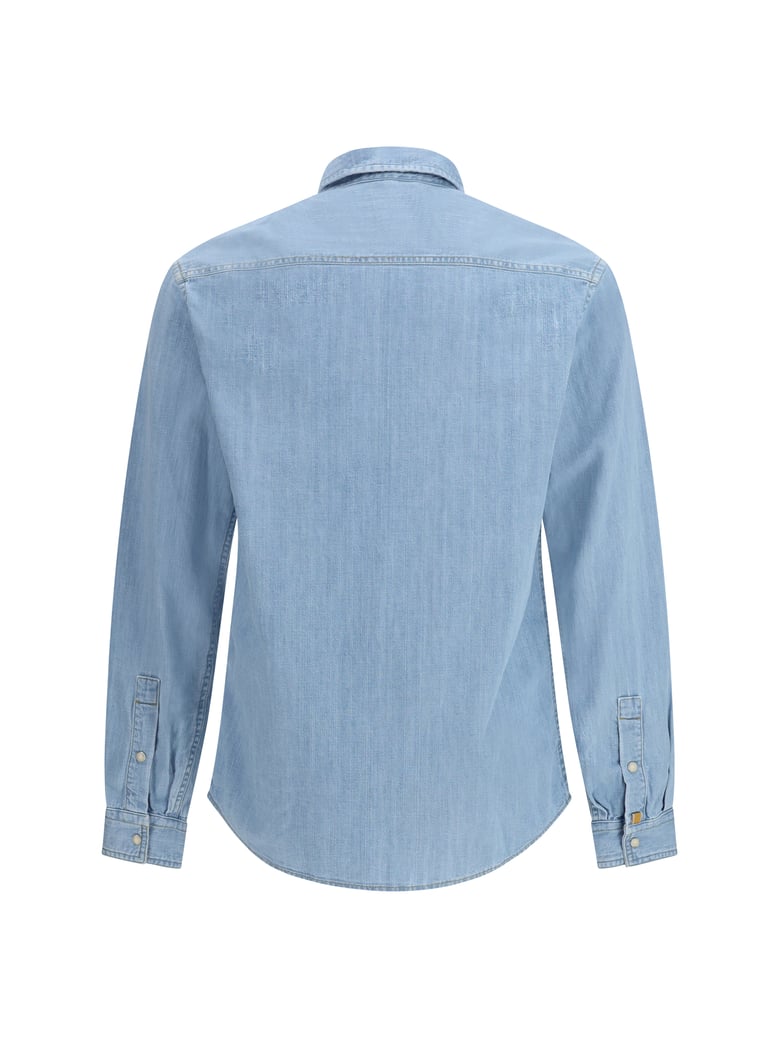 shirt with flap pockets light blue by Selfnex
