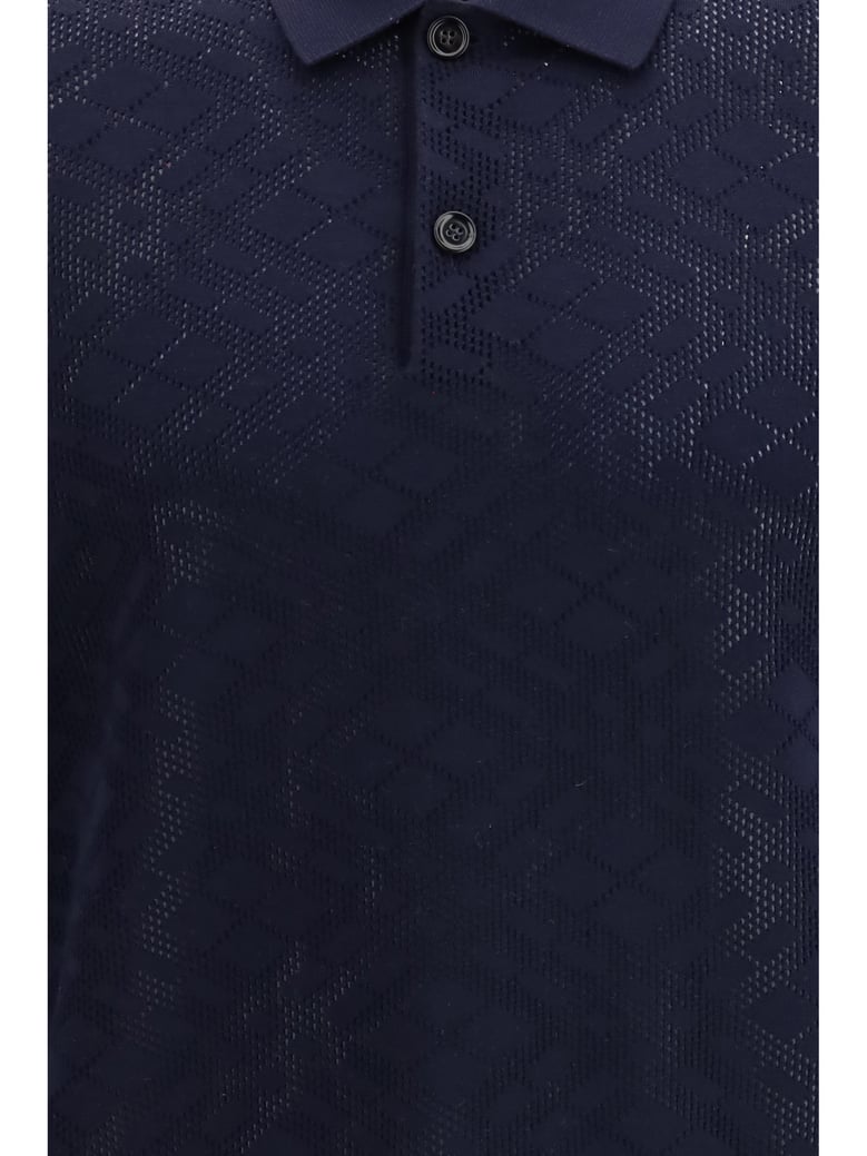 polo shirt check wool silhouette blue by Selfnex