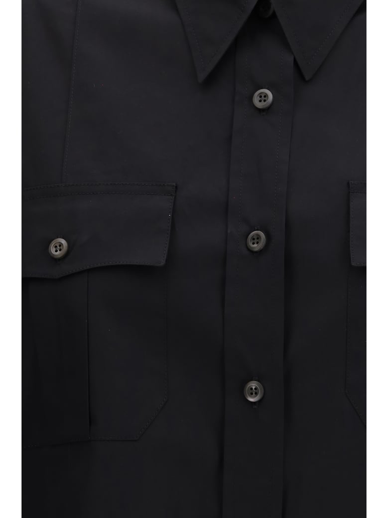 shirt short-sleeve poplin black by Selfnex