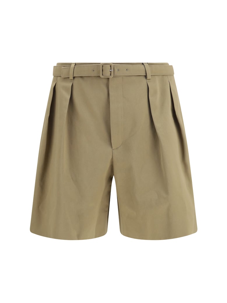 pleated belt shorts teak by Selfnex