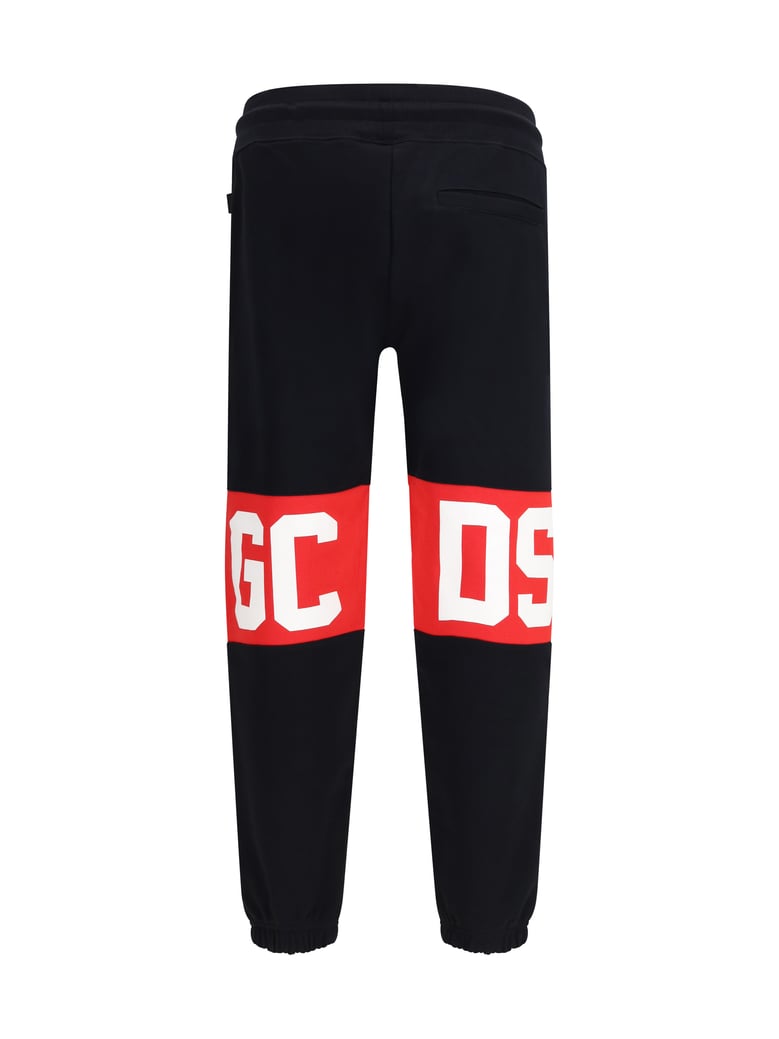 brushed cotton sweatpants black/red by Selfnex