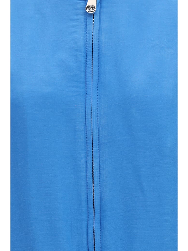 bomber jacket silk zipper azure by Selfnex