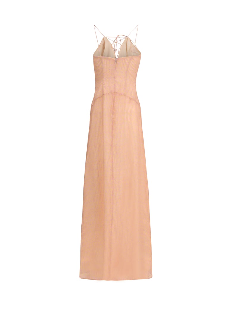 long silk dress charlene amnesia pink by Selfnex