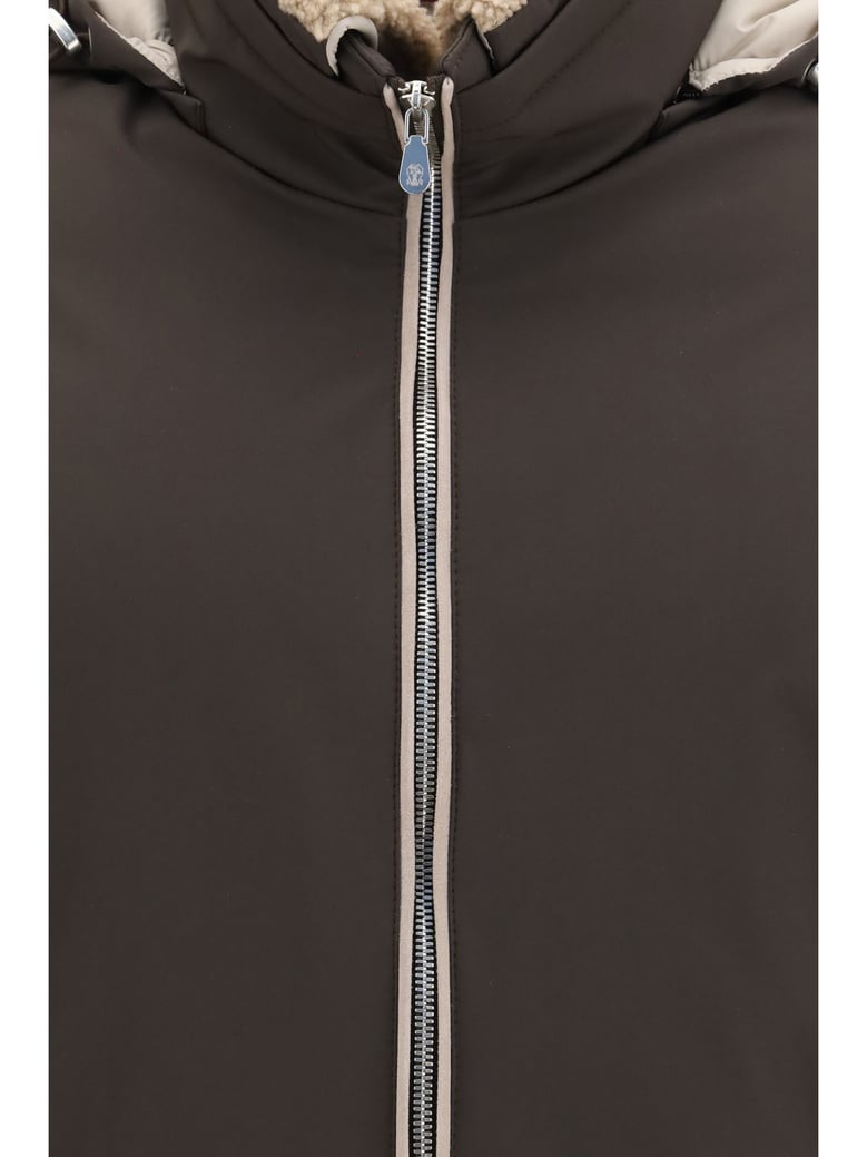 nylon down jacket dark brown by Selfnex