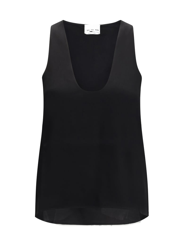 sleeveless top black by Selfnex