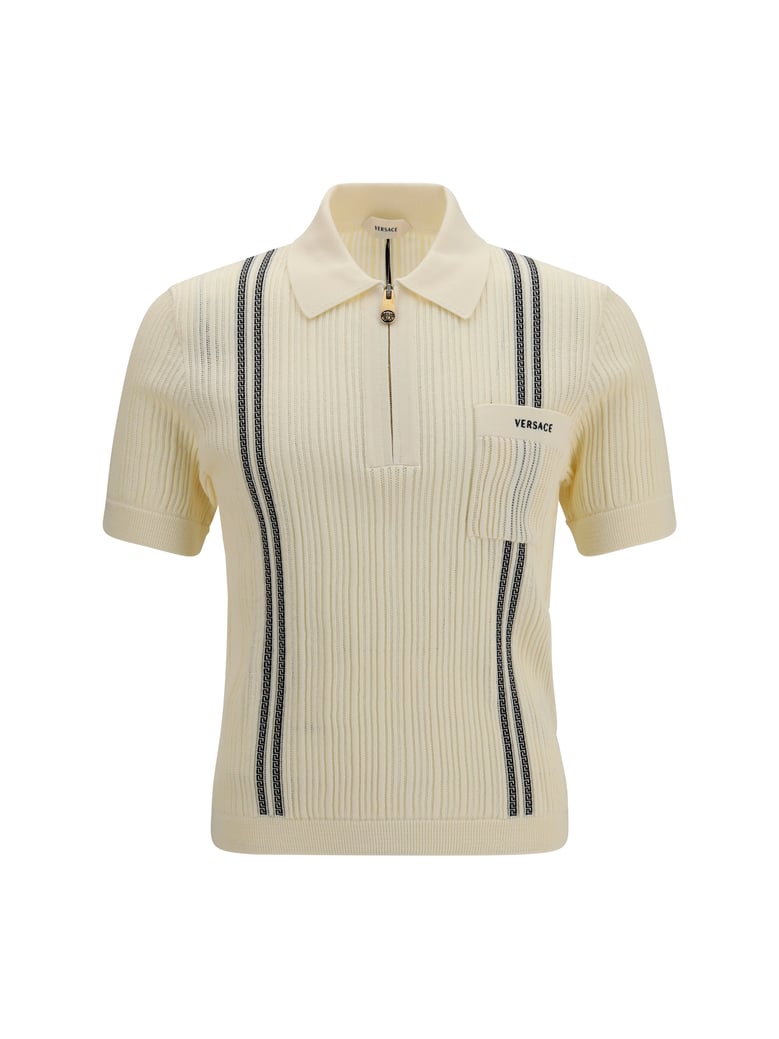 polo shirt jacquard cotton white by Selfnex