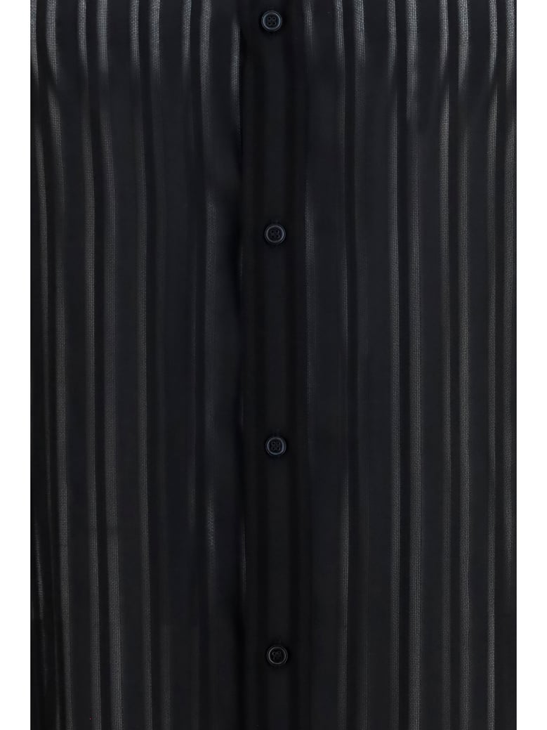 shirt striped silk gauze black by Selfnex