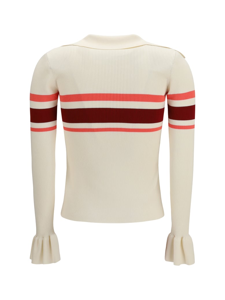 top striped viscose cream by Selfnex