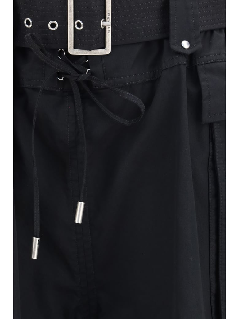 shorts with belt black cotton by Selfnex