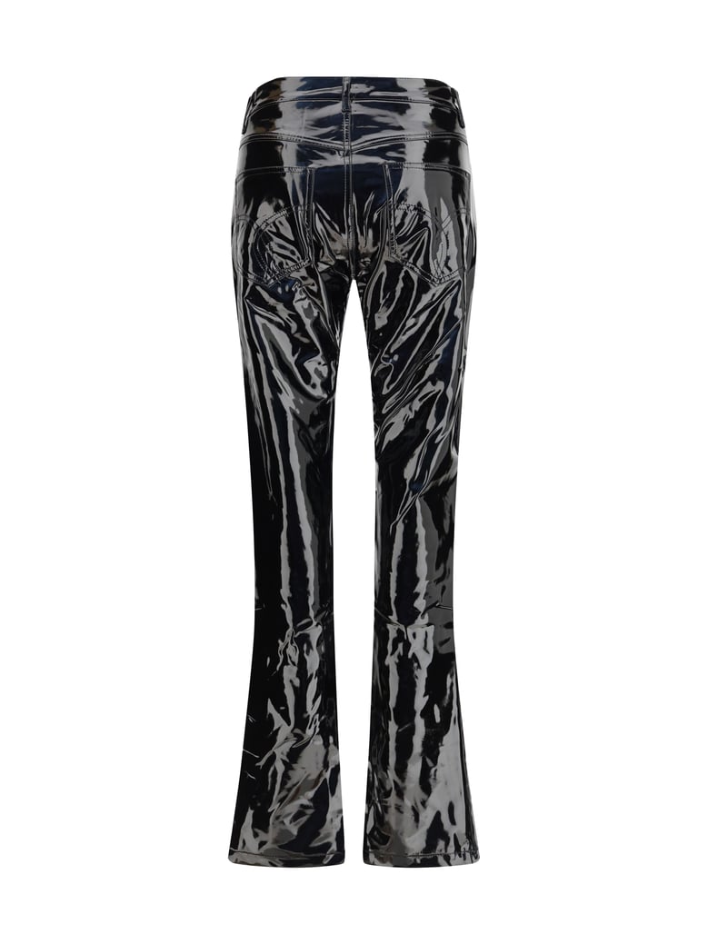 trousers straight fit vinyl black by Selfnex