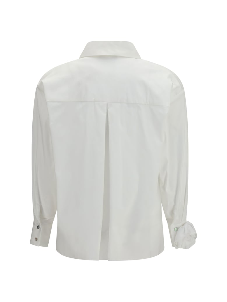 shirt with appliqué roses white by Selfnex