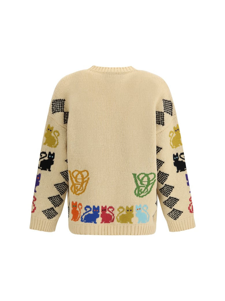 cardigan le chat jacquard multicolour by Selfnex