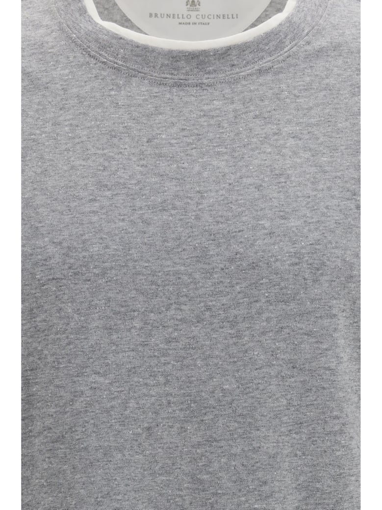 short-sleeve cotton t-shirt medium grey/off white by Selfnex