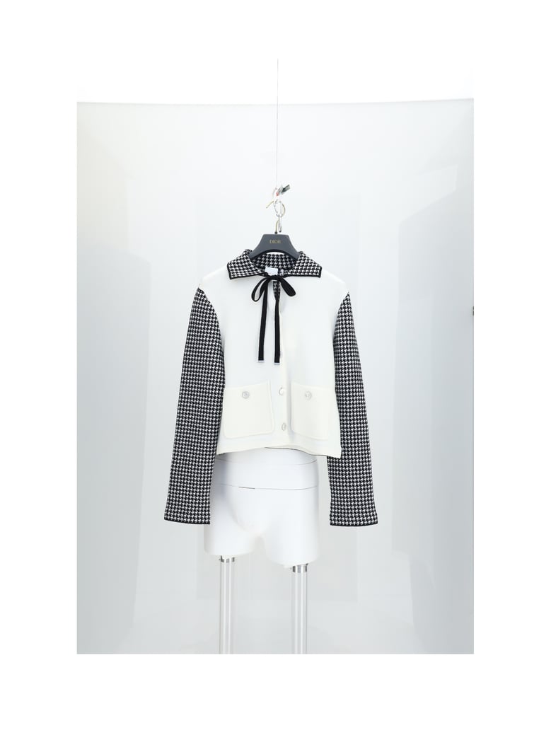 knit sweater white/black by Selfnex