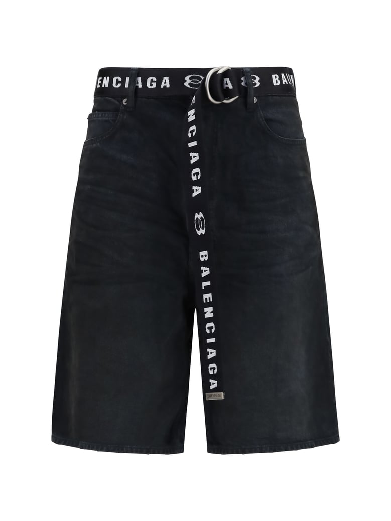 belted shorts dark brown/black by Selfnex