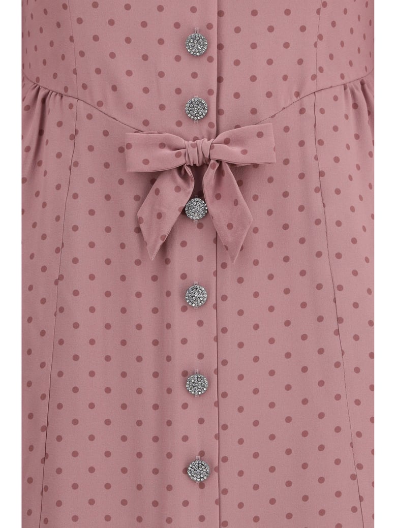 midi dress polka dot mauve by Selfnex