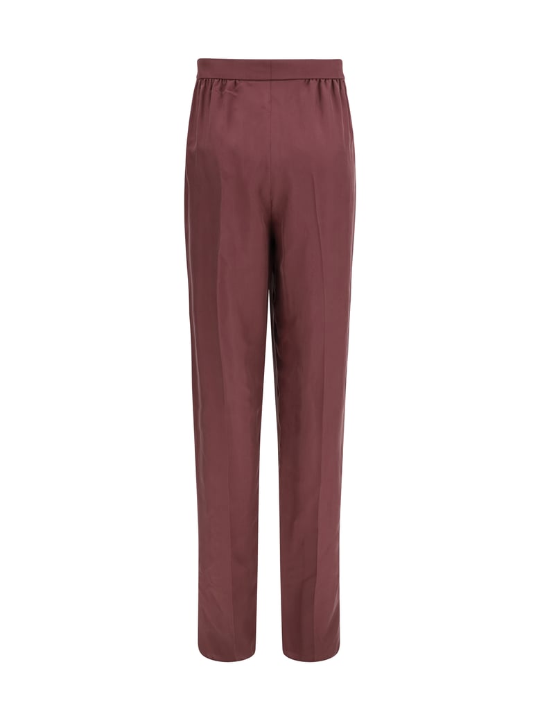 tailored silk trousers aubergine by Selfnex