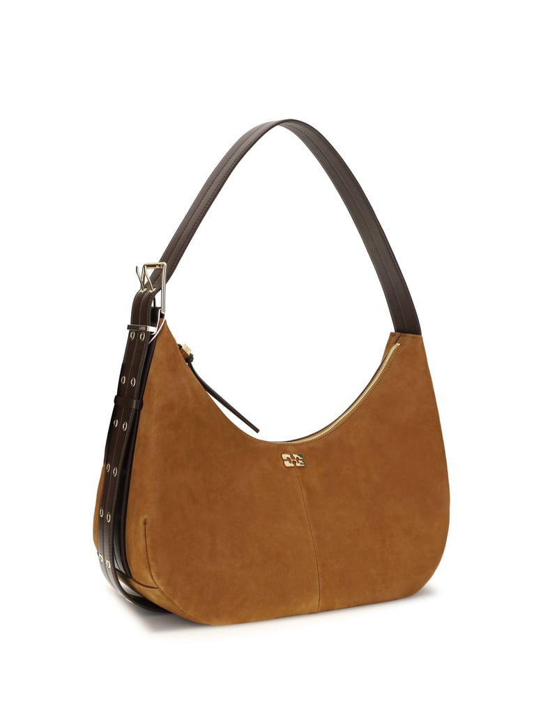 shoulder bag in vegan suede caramel by Selfnex