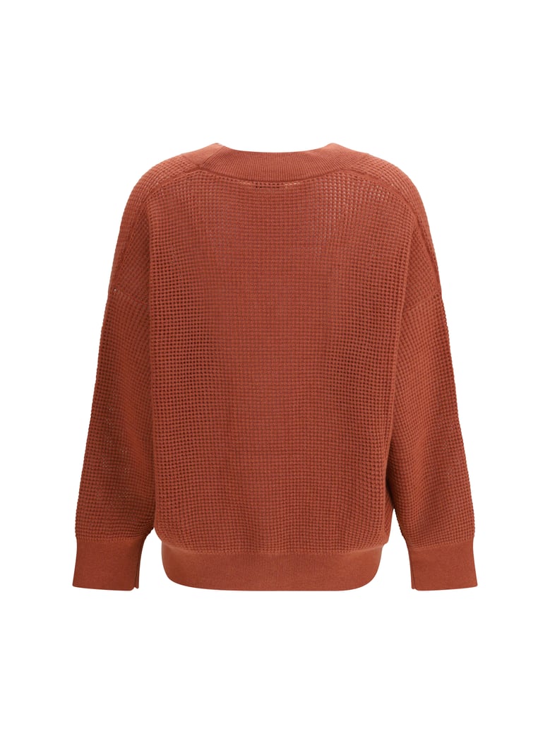 cardigan v-neck cashmere orange flame/oyster by Selfnex