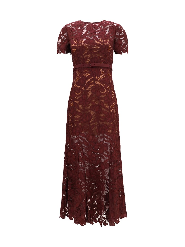 dress midi lace burgundy by Selfnex