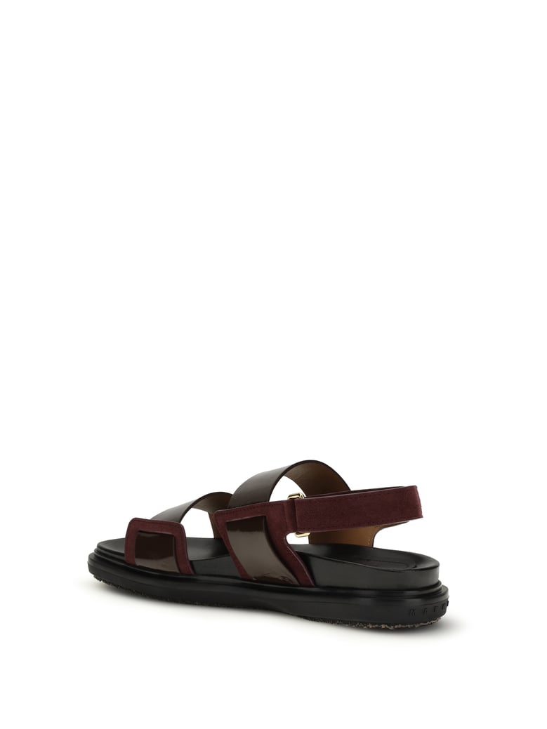 sandals fussbett dark brown/bordeaux by Selfnex