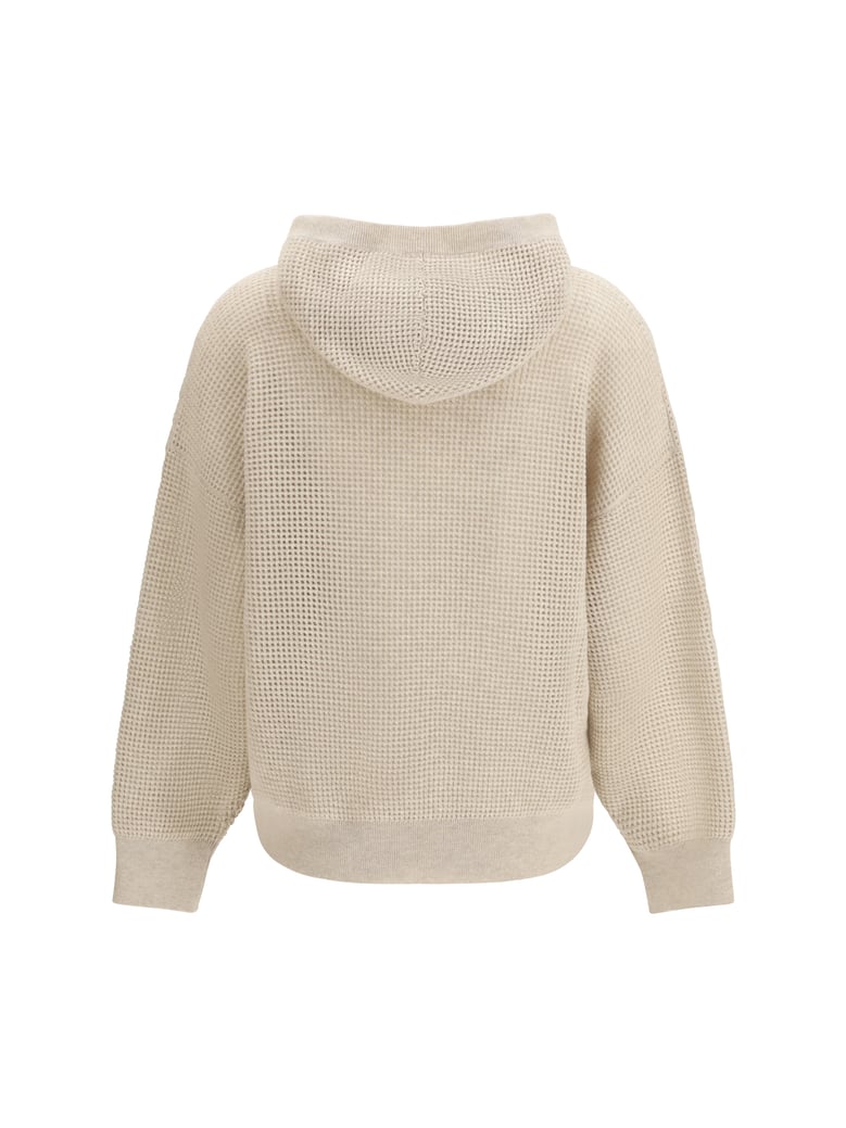 hooded cashmere sweatshirt rustic beige by Selfnex