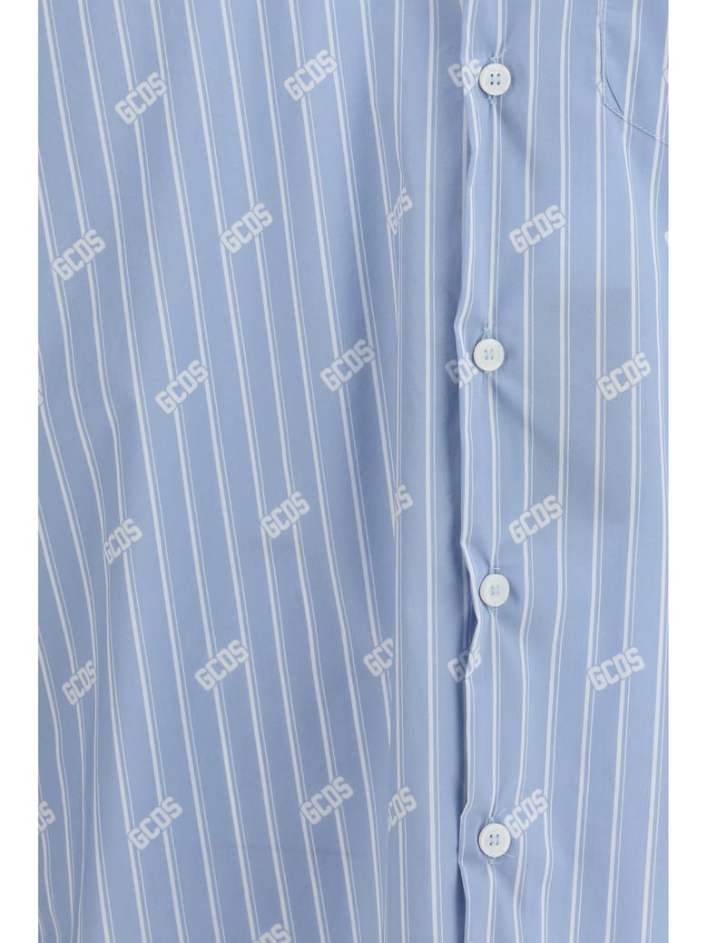 shirt pinstripe faded blue/white by Selfnex