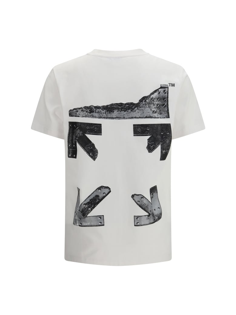 t-shirt metal arrow white by Selfnex