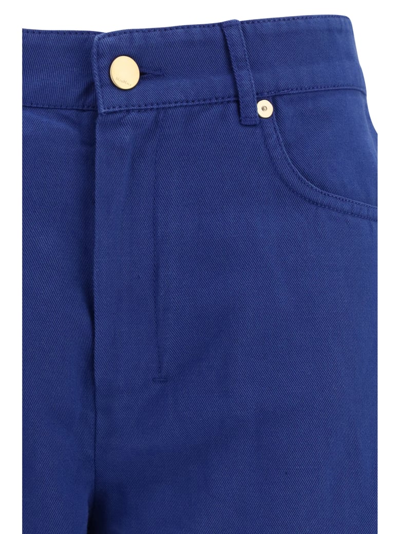 cotton-linen pants bluette by Selfnex