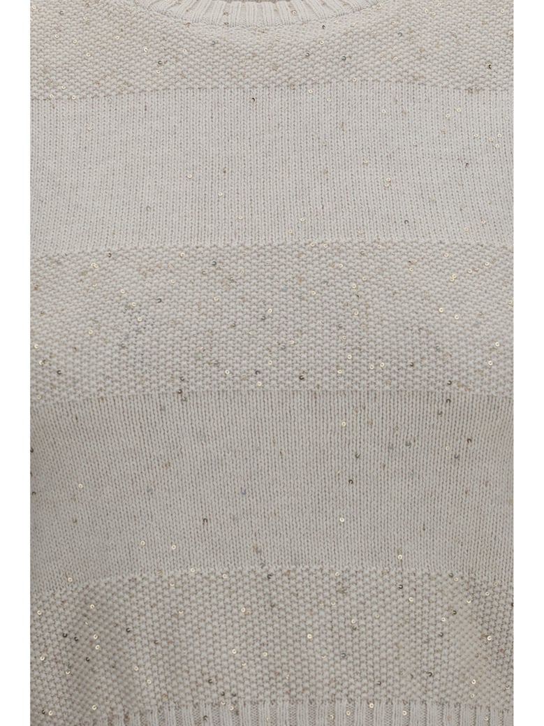 vest knit sequin oatmeal by Selfnex
