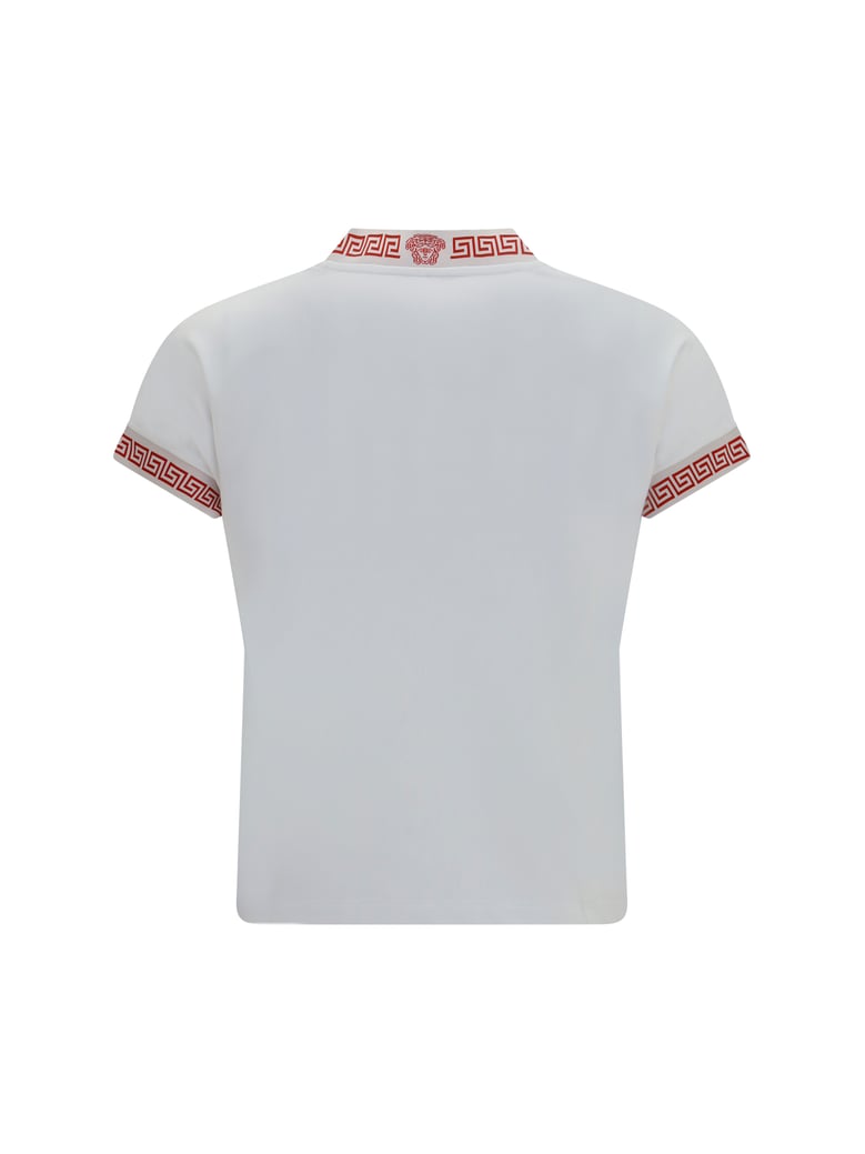 t-shirt greca v-neck optical white by Selfnex