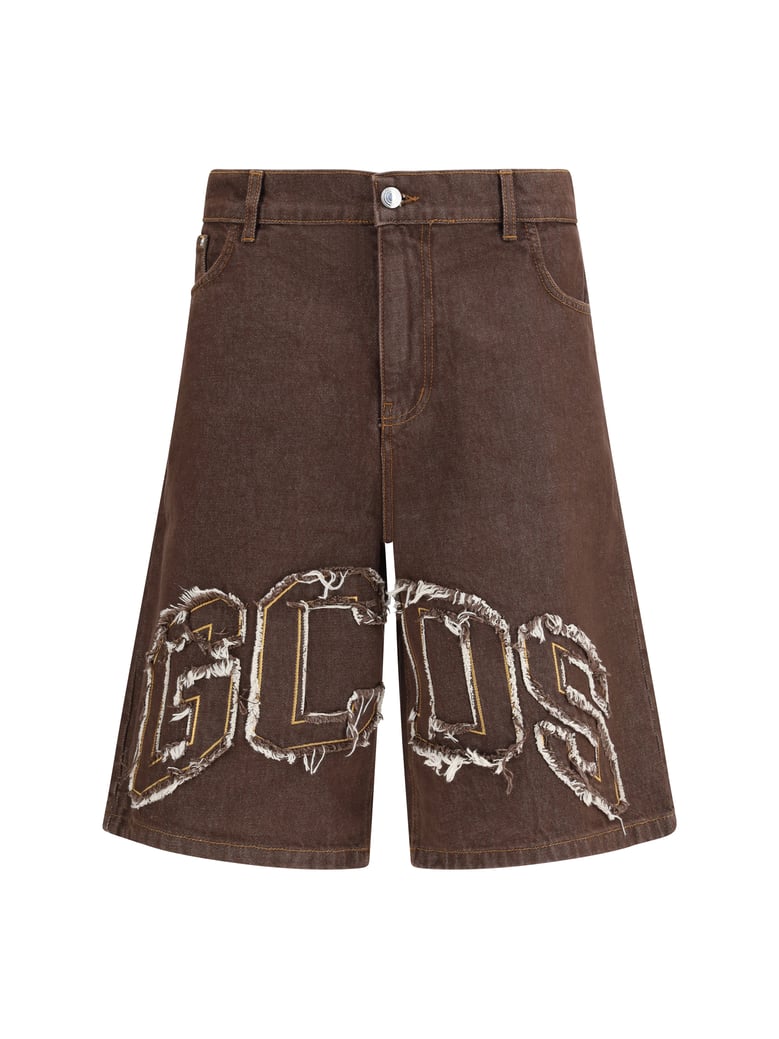 denim shorts lounge logo dark brown by Selfnex
