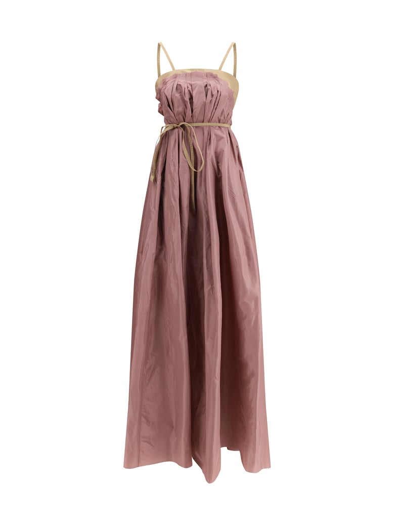 taffeta maxi dress pink by Selfnex