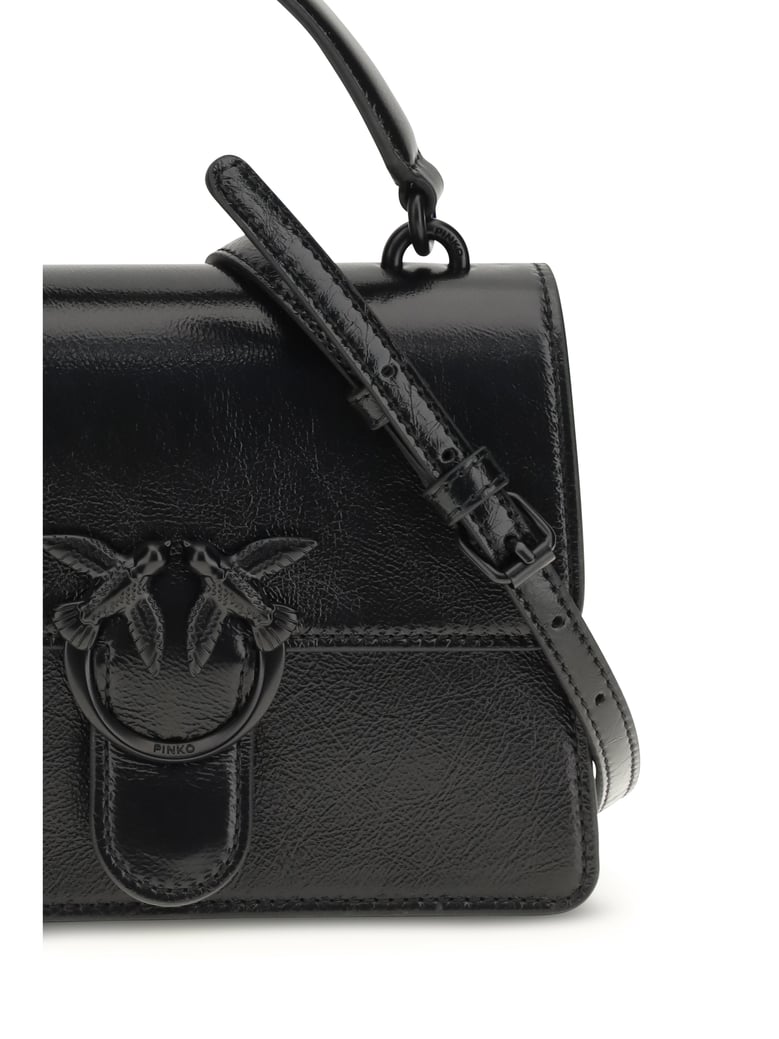 top-handle mini handbag love one black by Selfnex