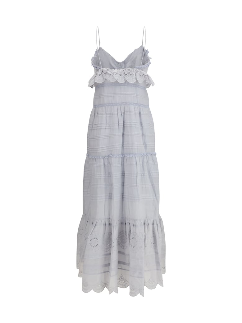 long ruffled dress paule light blue by Selfnex