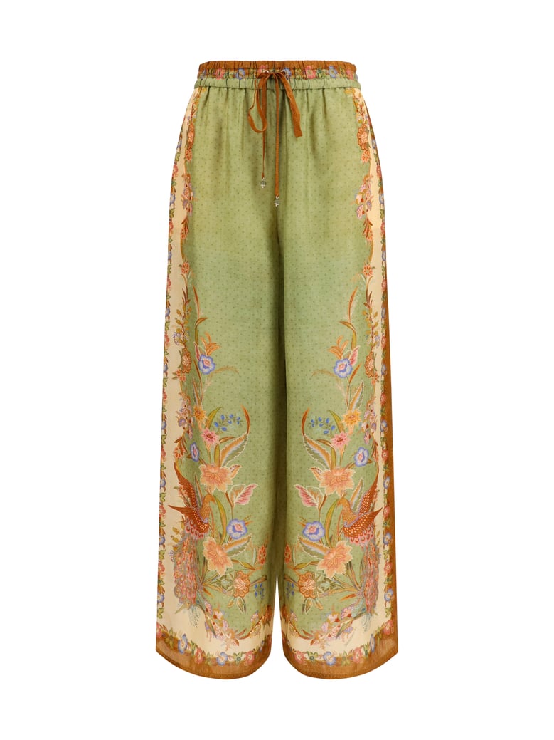relaxed silk pants indra khaki by Selfnex