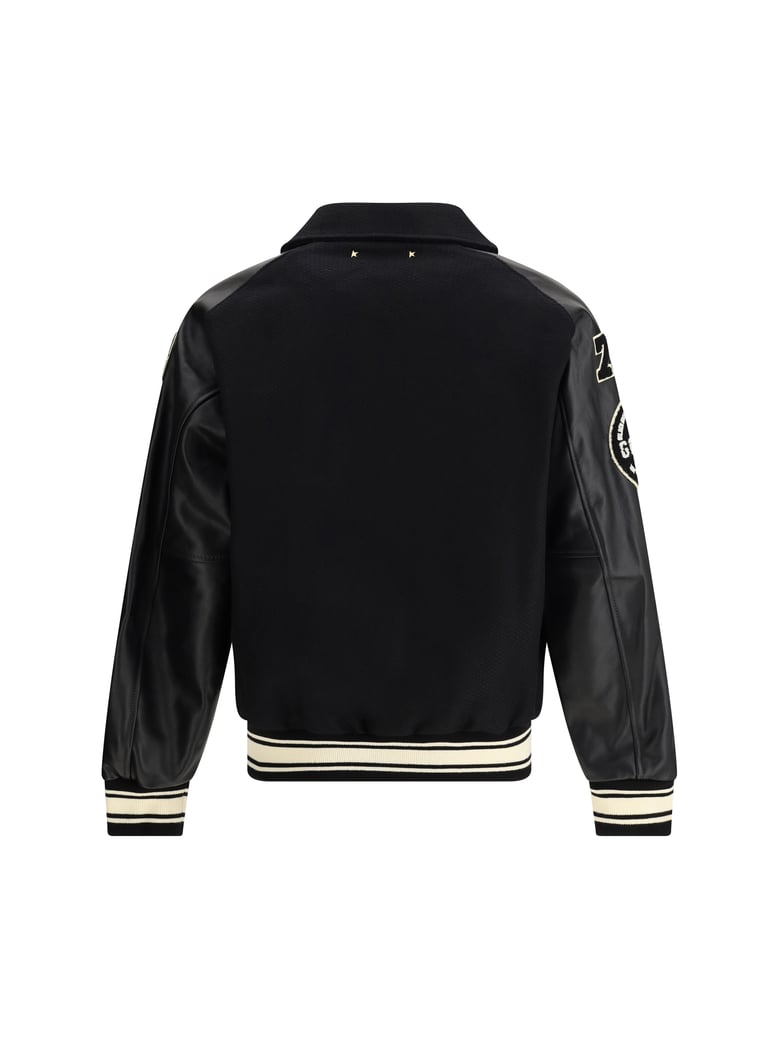 bomber jacket black/beige wool by Selfnex