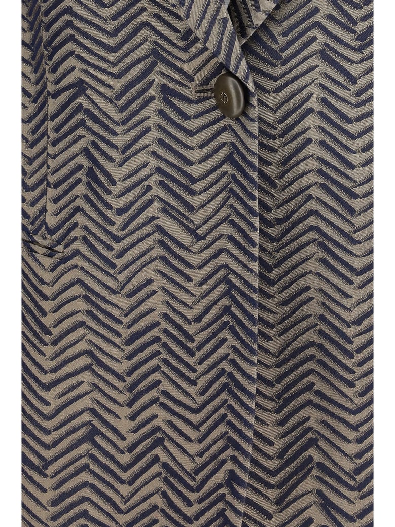 single-breasted jacket chevron jacquard — medieval blue by Selfnex