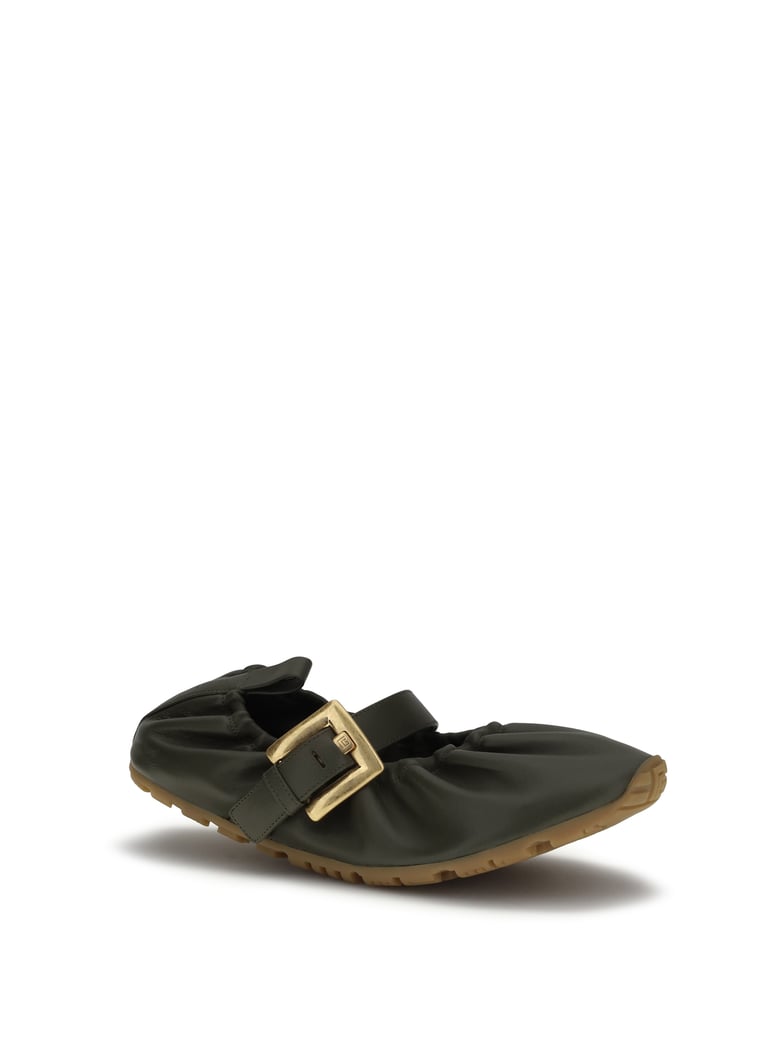 ballerinas buckle-strap green by Selfnex