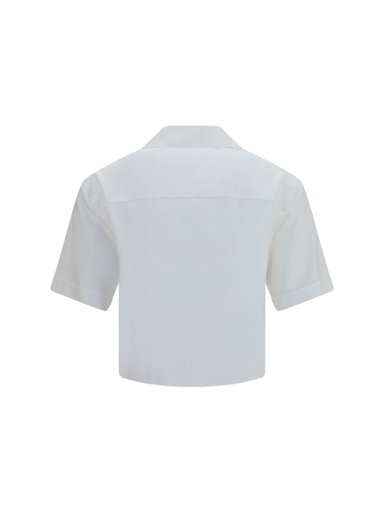 shirt cropped cotton poplin optical white by Selfnex
