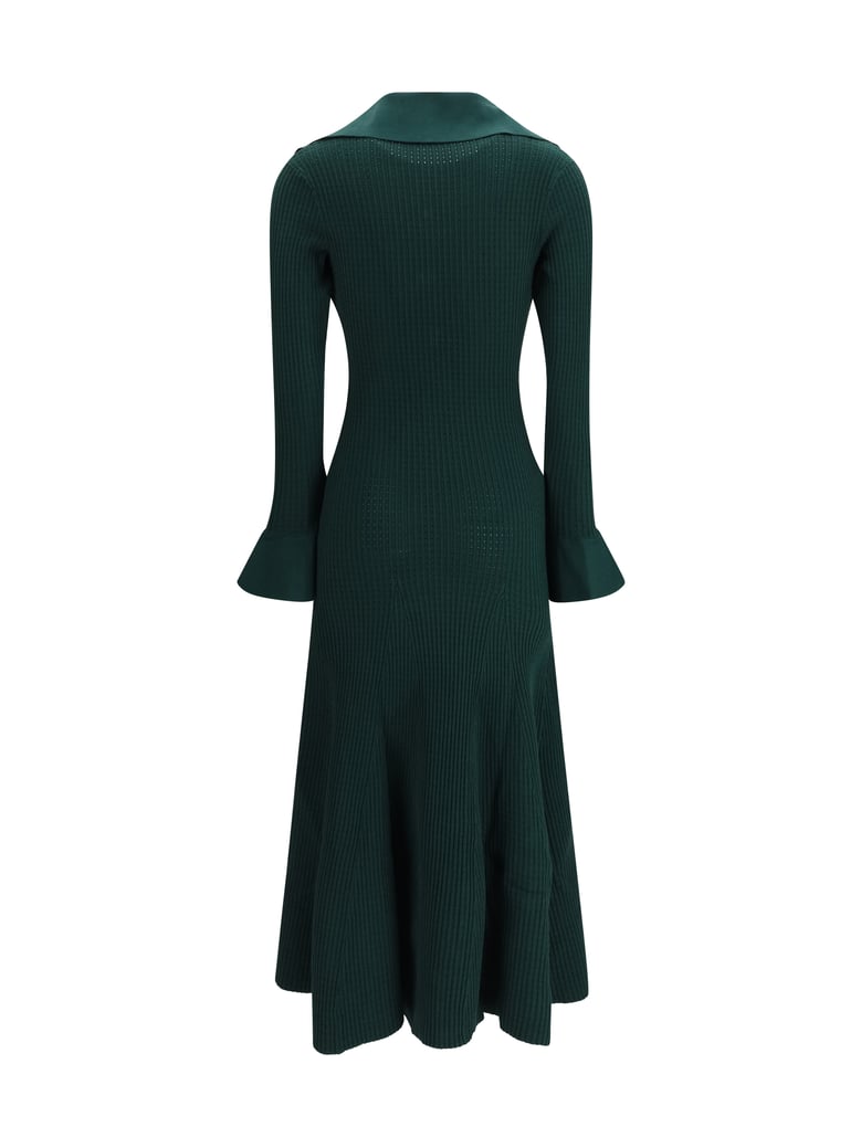 knit midi dress green by Selfnex