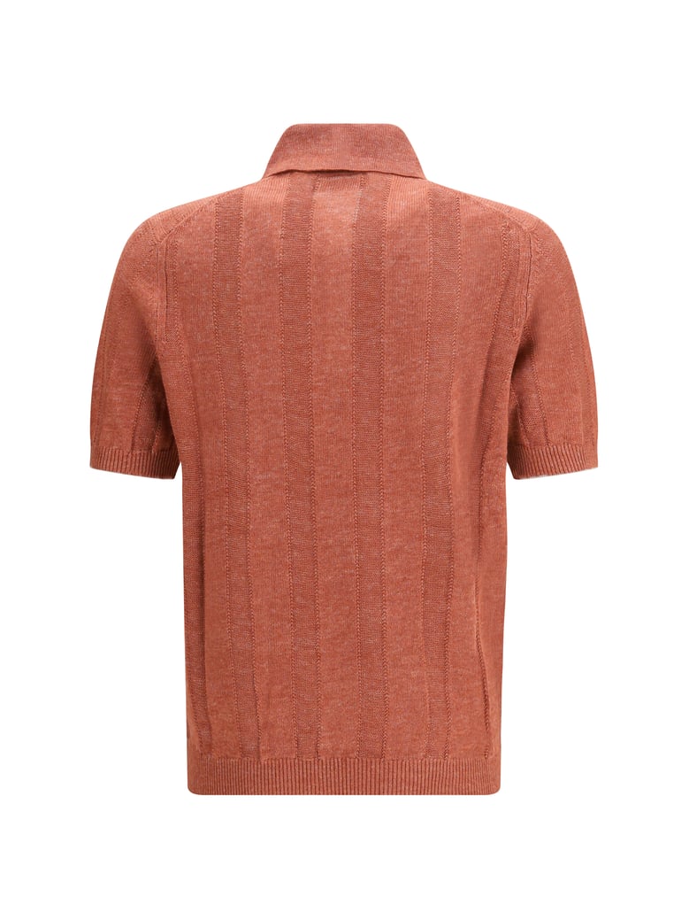 cotton polo sweater peach/beige by Selfnex