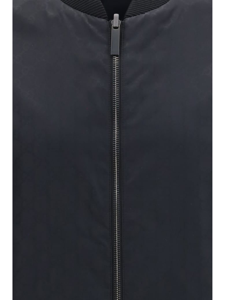 jacket reversible zip silk faille black by Selfnex