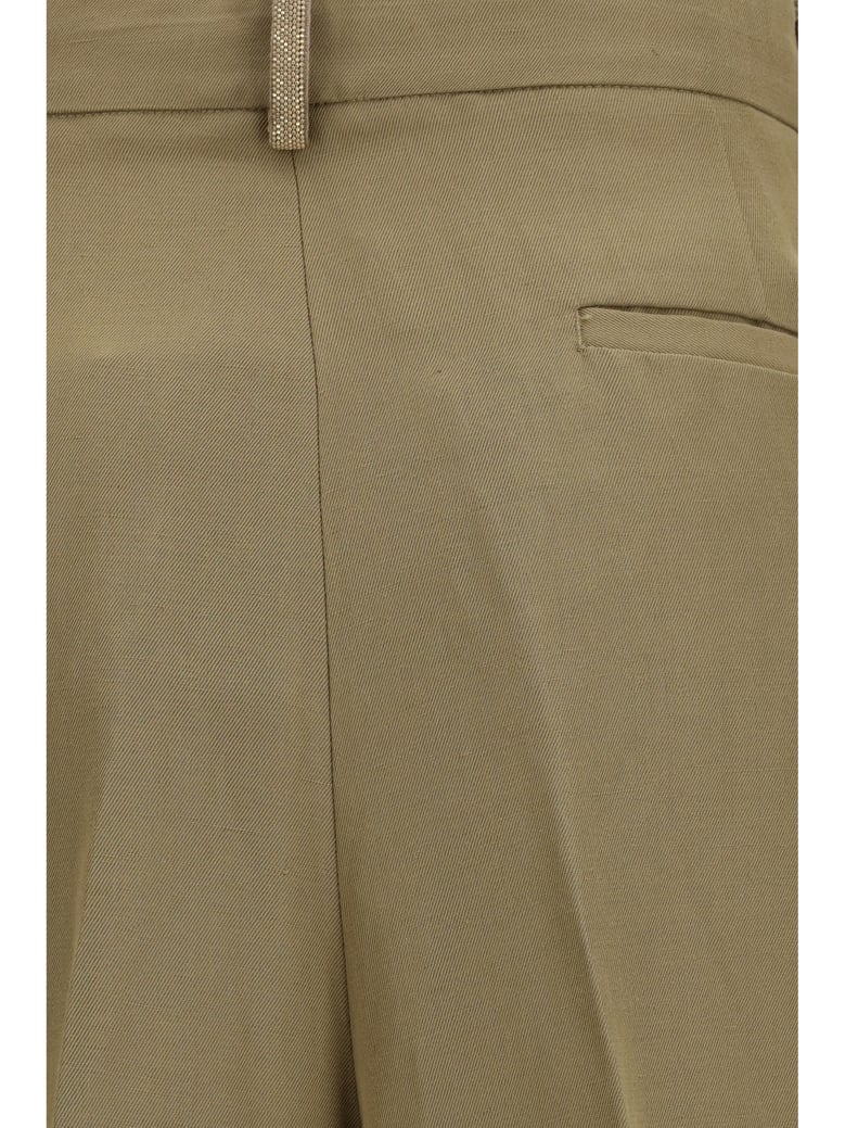 pleated pants viscose taupe by Selfnex