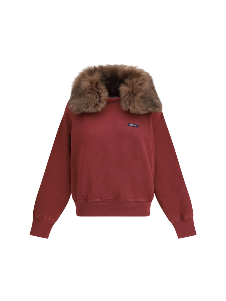 sweatshirt with shearling collar bordeaux by Selfnex