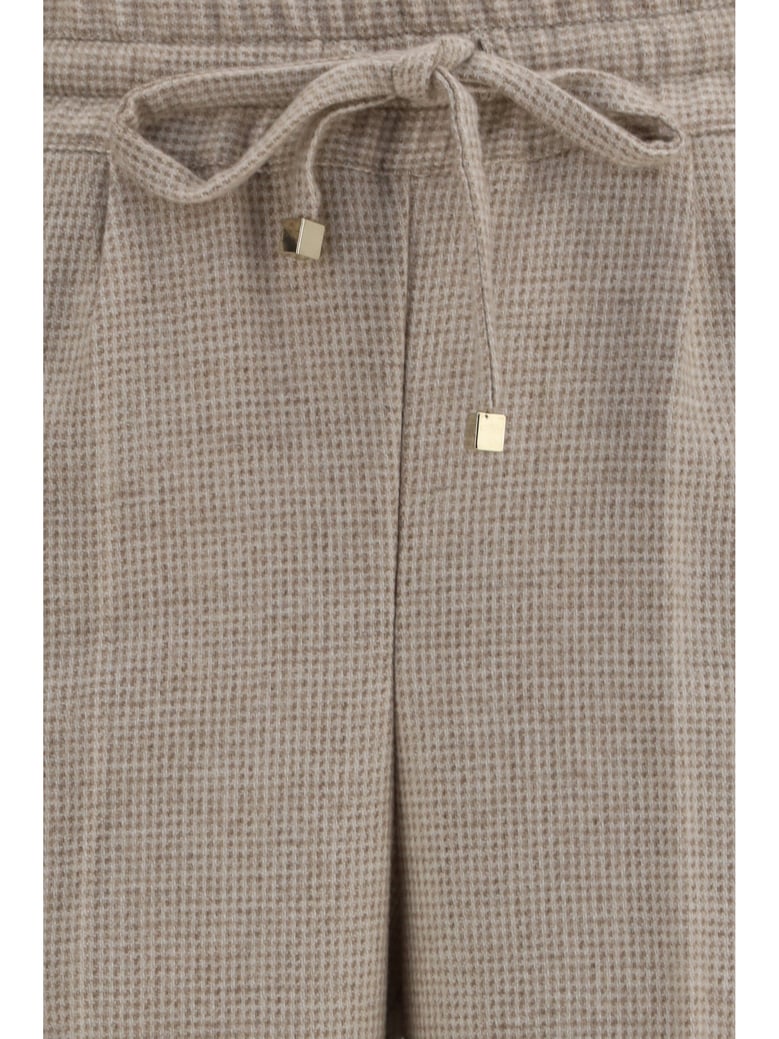 cashmere drawstring pants taupe by Selfnex