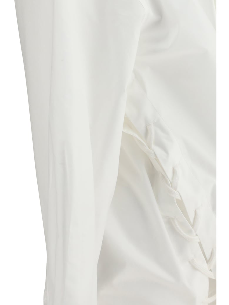 shirt lace-up cotton white by Selfnex