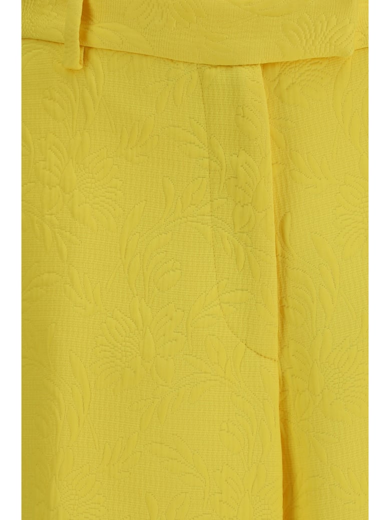wide-leg pants yellow jacquard by Selfnex