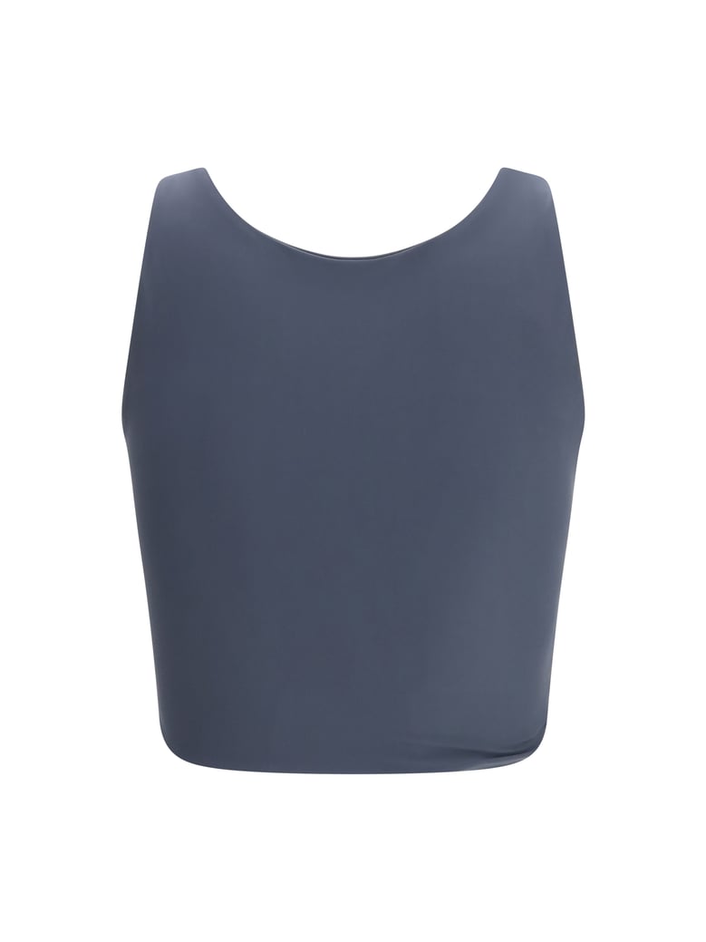 swim top ruched flower grey by Selfnex
