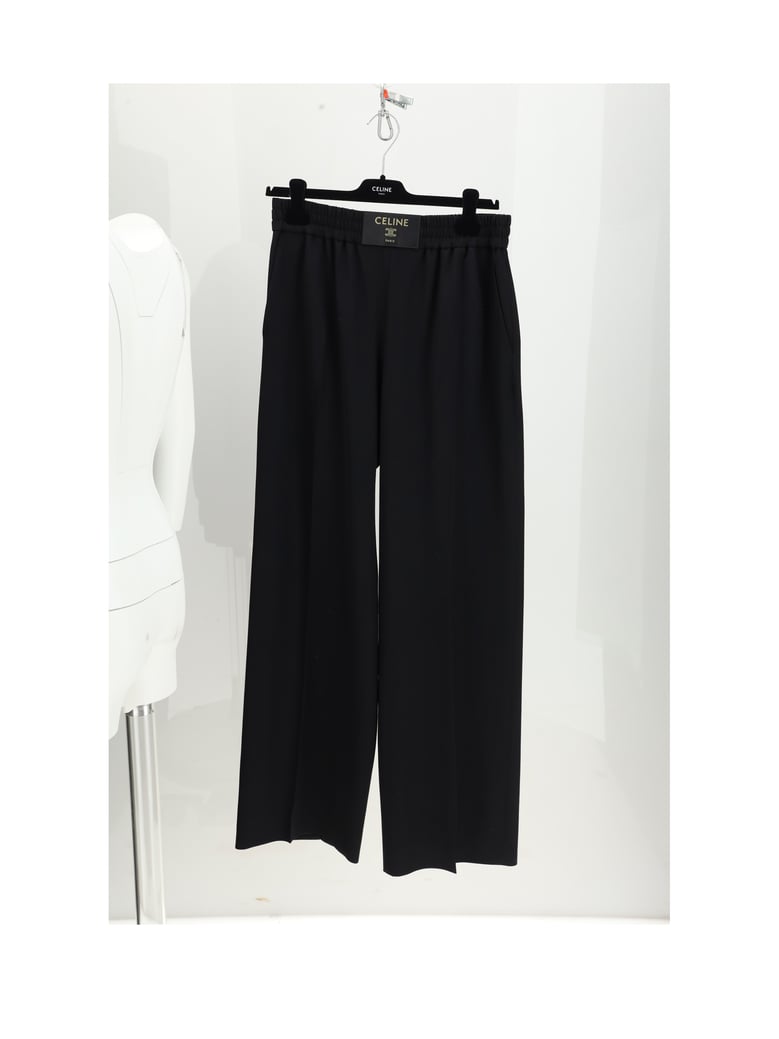 trousers with elastic waist, black by Selfnex